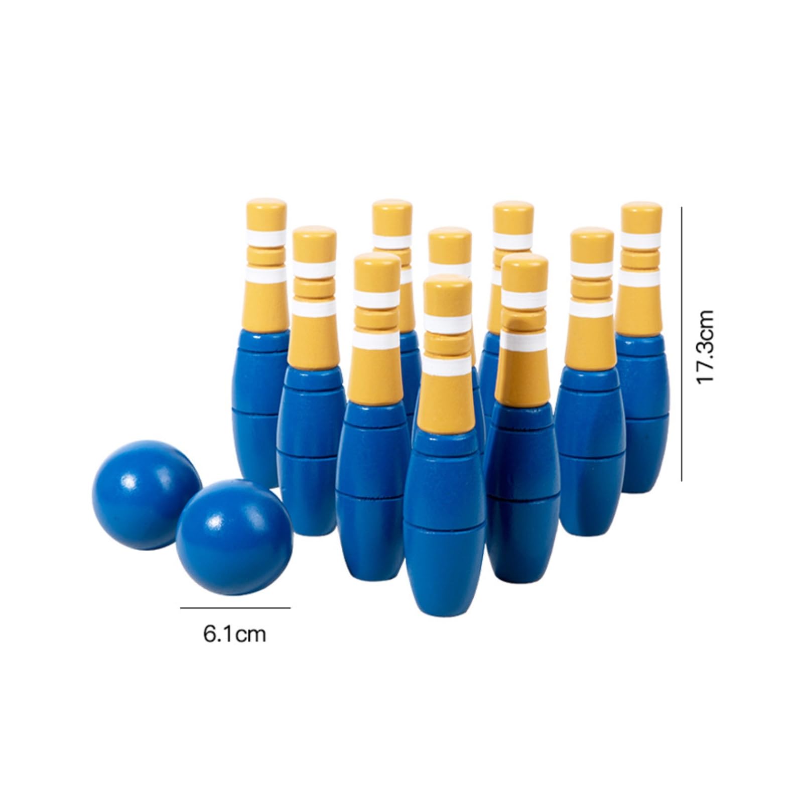 Kinder Bowling Bowlingkegel Set Kegelspiel Kinder Spielzeug mit Lackierter Oberfläche Abgerundetem Körper Und Angenehmer für Innenbereich Außenbereich Freizeit