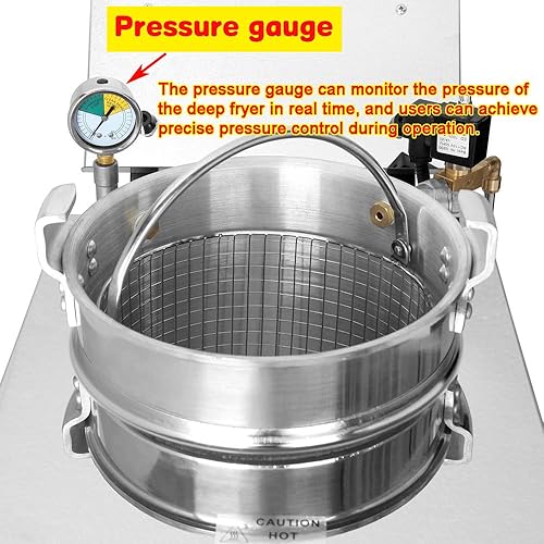 Miniatura 8 de Estufa de pollo frito de alta presión de 16L Freidora de presión de encimera comercial de 110 V Máquina de pollo frito eléctrica de 3000 W Máquina