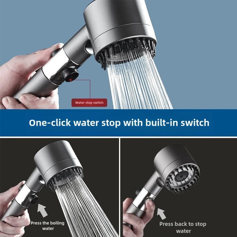 Ion Shower Drops Head Filtered Showerhead With Five Filters,Filtered Shower Head With Handheld,High Pressure Turbo Showerhead,Reusable,Adjustable Settings With Hose ok — view 3