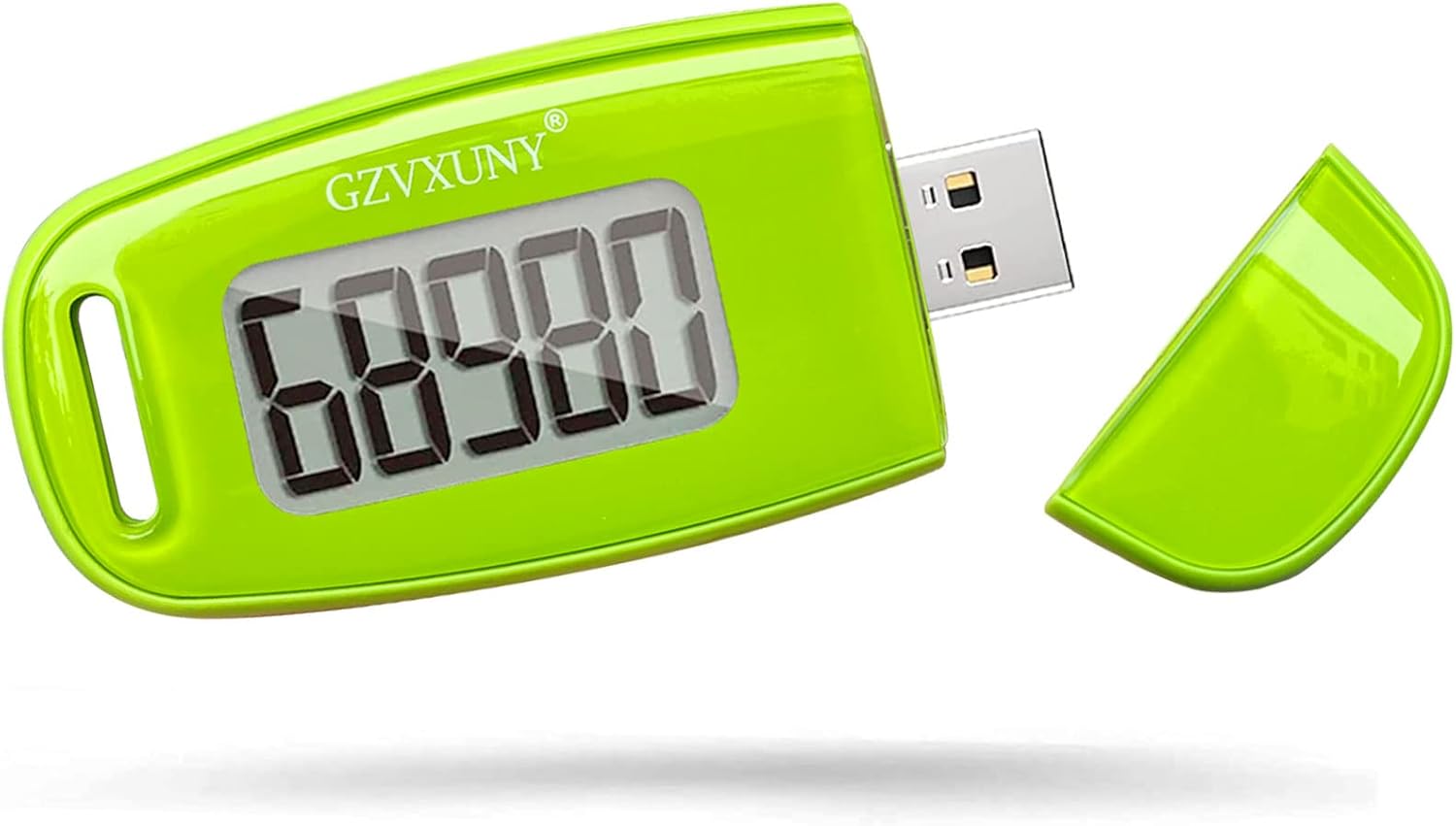 Gzvxuny USB Pedometer with Clip and Strap, Step Counter for Walking