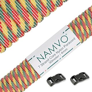 Namvo 550 Paracord Mil Spec Type III 7-żyłowa linka spadochronowa całkowita długość 30,5 m / 30 metrów, tęczowy