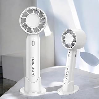 High Speed Portable USB Hand Fan, 4800 RPM, 1200mAh Rechargeable Battery, Up to 6H Runtime, 3 Speed Modes for Travel, Office & Makeup, Mini Fan, Hand Fan, Small Fan, USB Fan (White)