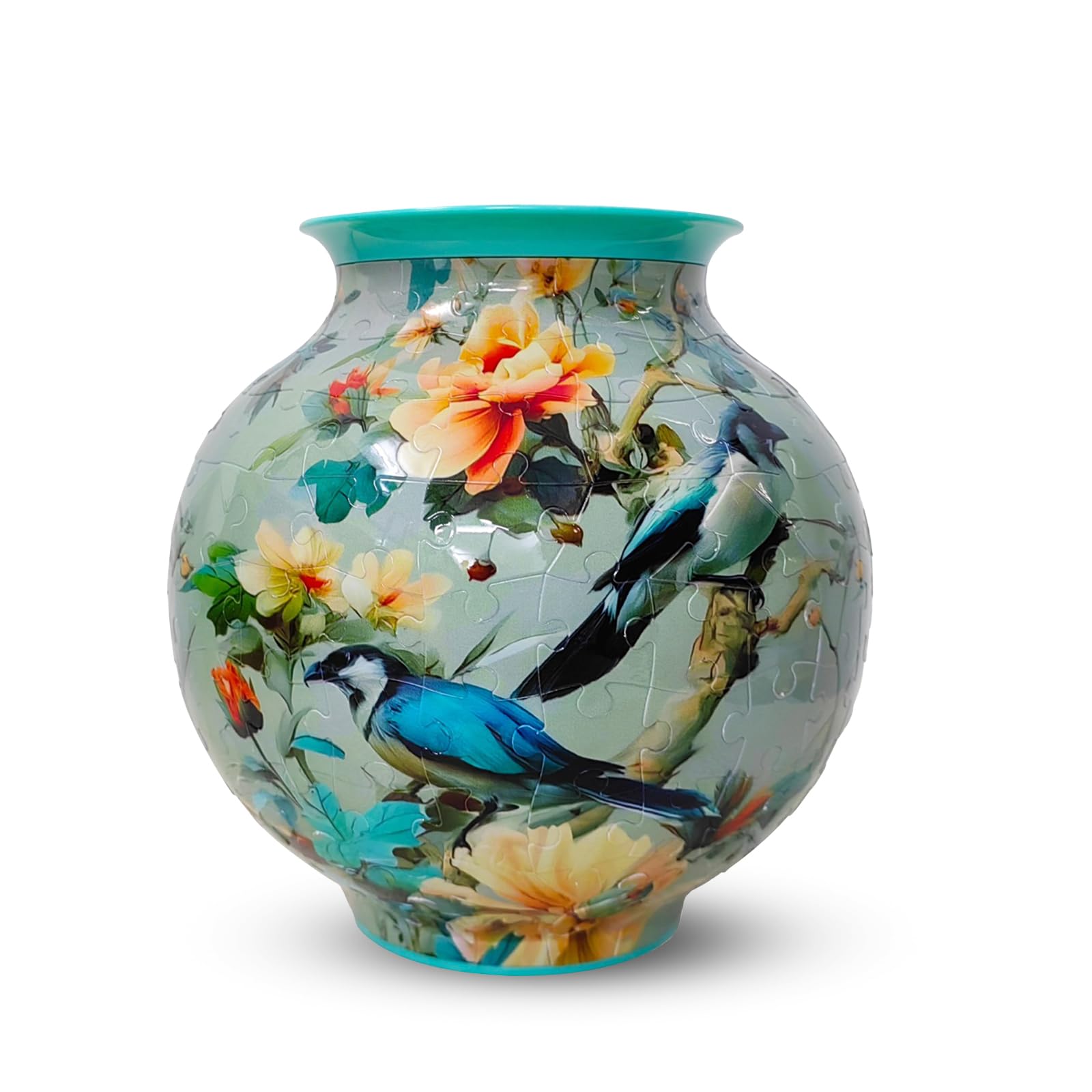 3D Puzzle Vase for Adults Circular, Vase Puzzle Planter with Curved Pieces & Removable Water Cup, Vases for Flower Home and Office Decor (Model 12, Circular)