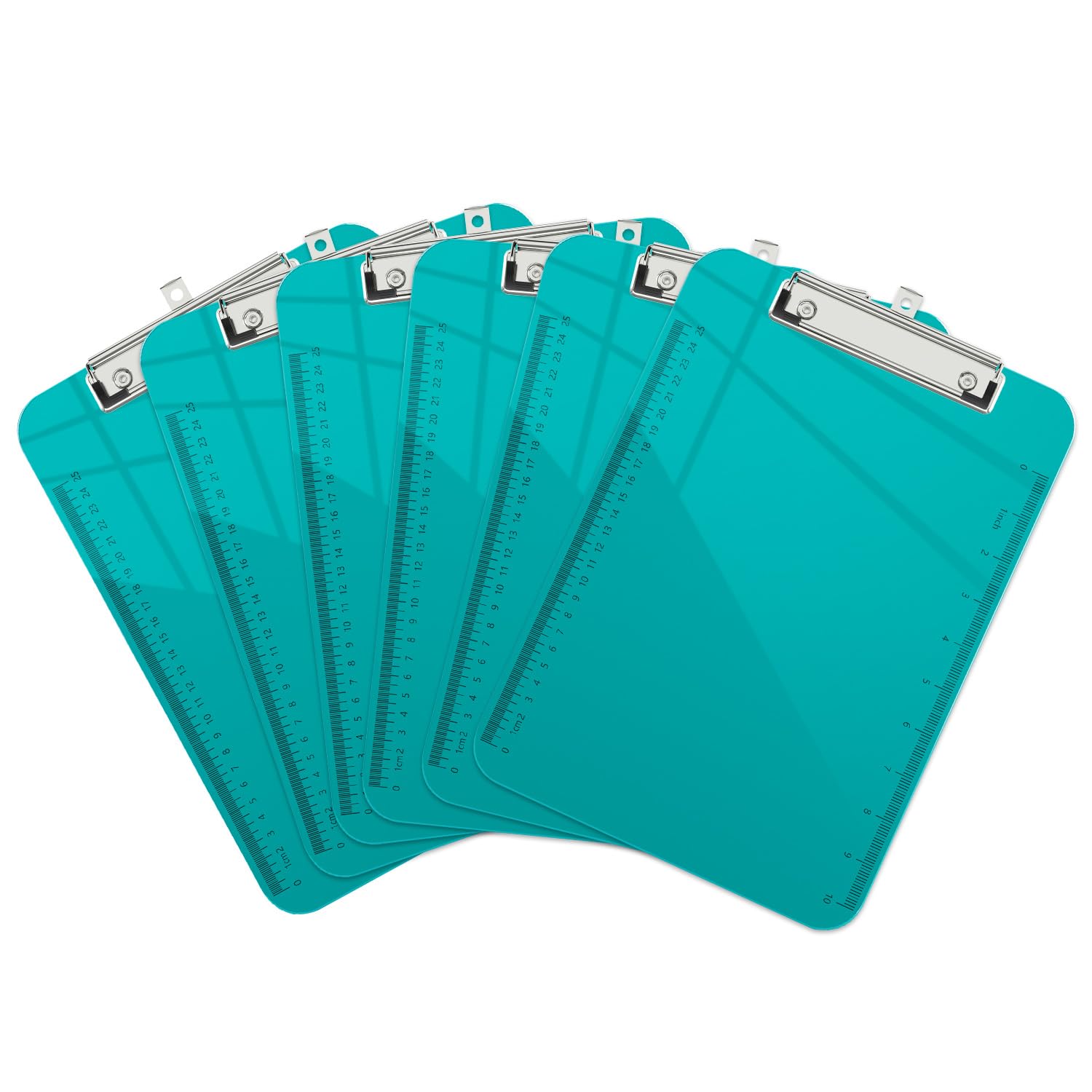 Piasoenc 6 Pack Plastic Clipboards, Translucent Clip Board with Low Profile, Office Supply, School Supplies