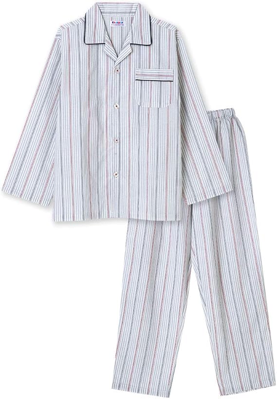 Amazon ノーブランド品 綿100 長袖 メンズパジャマ 春 夏 向け ストライプ さらりとした薄手のパジャマ パジャマ 通販