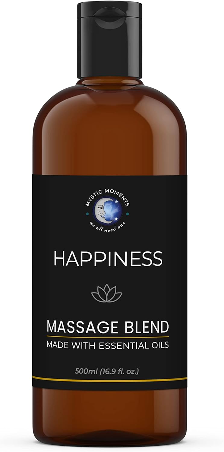 Mystic Moments Happiness Aromatherapy Massage Oil Blend 500ml Natural Massage