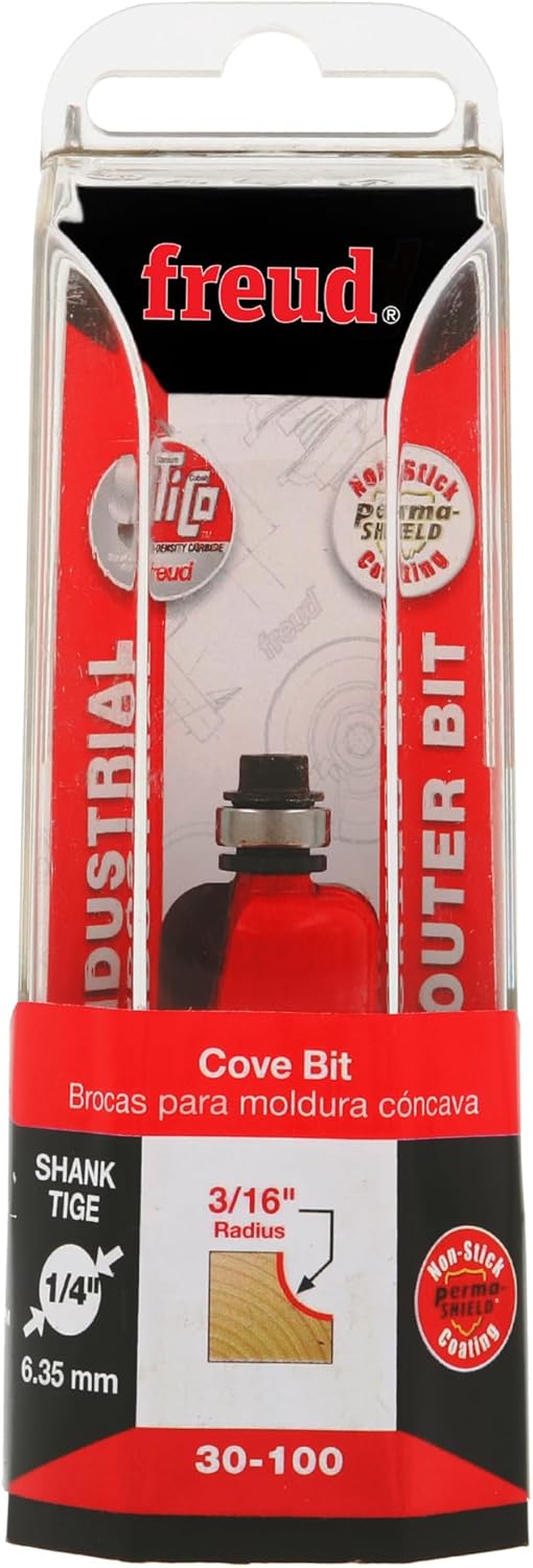 Freud 30-100: 3/16" Radius Cove Bit with 1/4" Shank