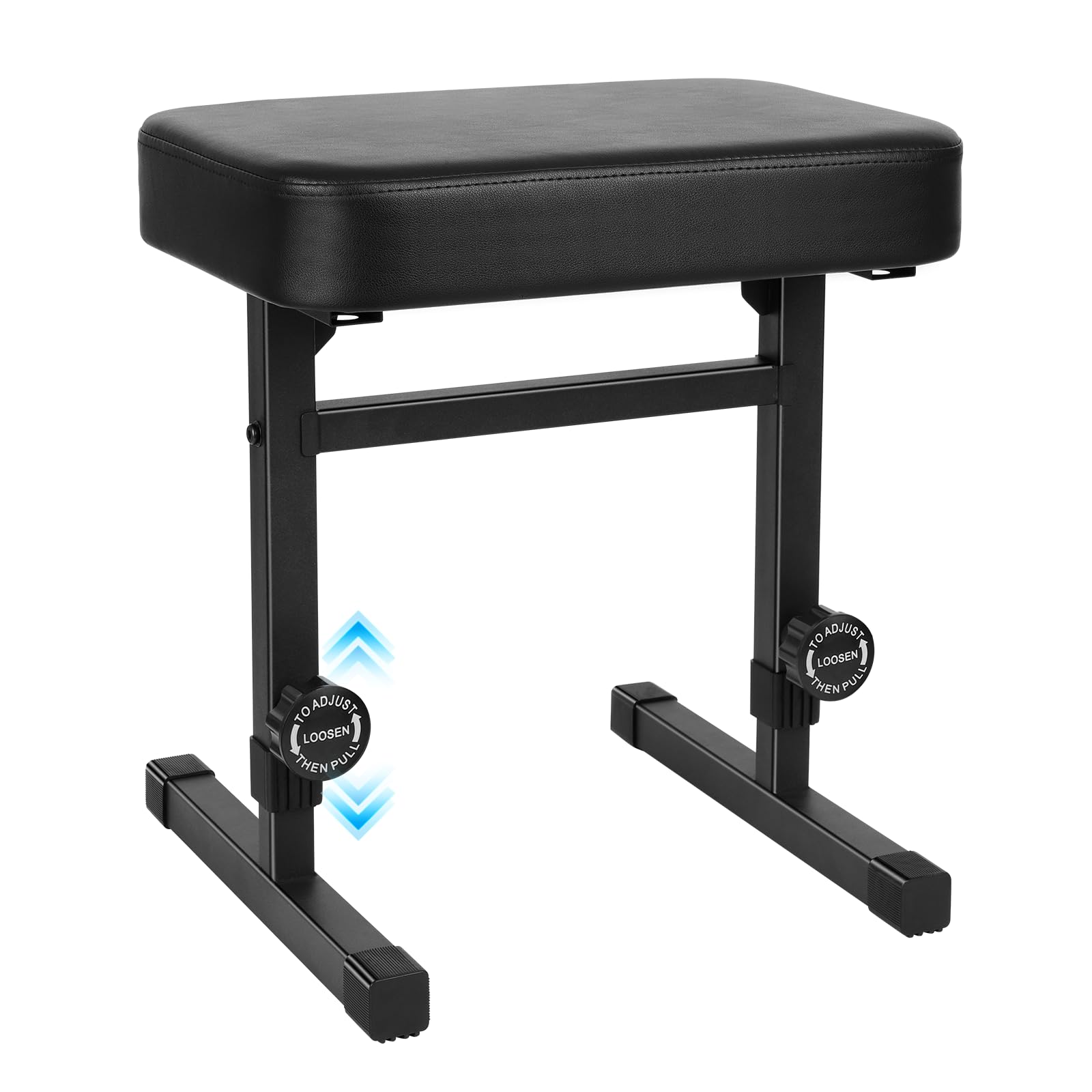 Ramzi Piano Bench Adjustable Height,Piano Stool Keyboard Bench Adjustable Piano Bench with Black Padded Cushion for Musicians Piano Stool Chair (Pu Leather)