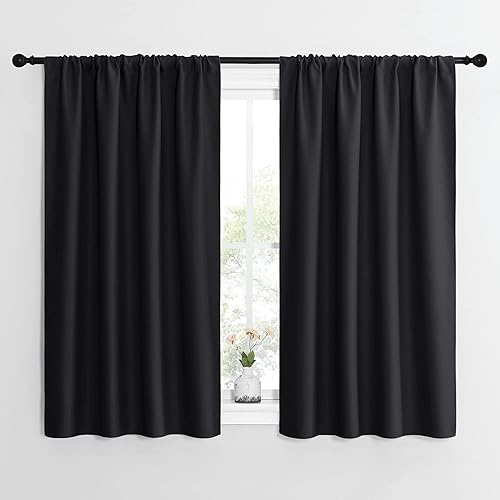 NICETOWN - Paneles de cortinas opacas de Halloween, energéticamente eficientes, con aislamiento térmico, para cocina y ventana pequeña (2 paneles,