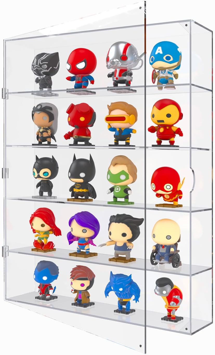 SVENJBB Vitrina acrílica de 5 capas para montaje en pared y escritorio, vitrina transparente para figuras Funko Pop y mini coleccionables, caja de almacenamiento a prueba de polvo con puerta magnética Colombia