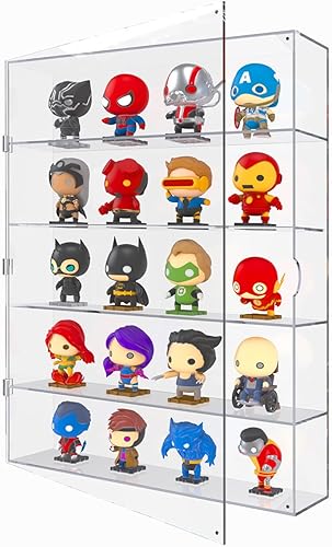 Miniatura 1 de SVENJBB Vitrina acrílica de 5 niveles para montaje en pared y escritorio, vitrina transparente para figuras Funko Pop y mini juguetes
