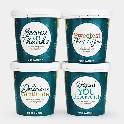 Miniatura 1 de eCreamery Regalo de helado de 4 pintas de agradecimiento  Helado artesanal artesanal de especialidad gourmet enviado directamente a su puerta