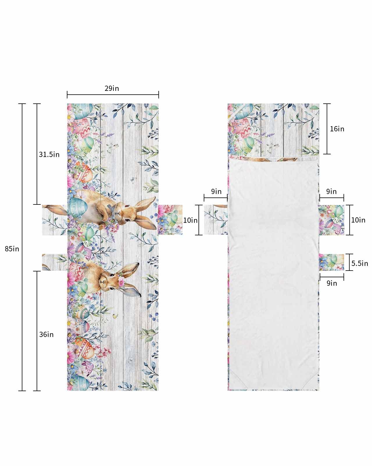Spring Easter Beach Lounge Chair Towel Cover, Soft Chaise Lounge Towel with Side Pockets Patio Pool Chairs Cover for Beach/Pool Sunbathing 29x85 Vintage Bunny Floral Botanical Eggs