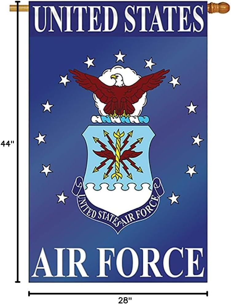 Two Group - Air Force Americana - Everyday Applique Decorative Vertical House Flag 28" x 44"