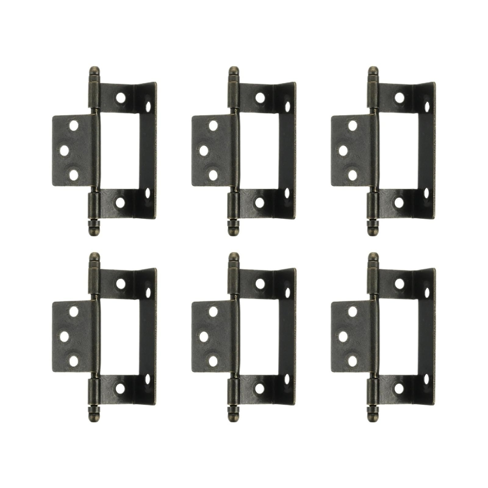 Folding Door Hinge,6pcs Bronze Iron Long Axis Full Inset Partial Wrap Cabinet Hinges