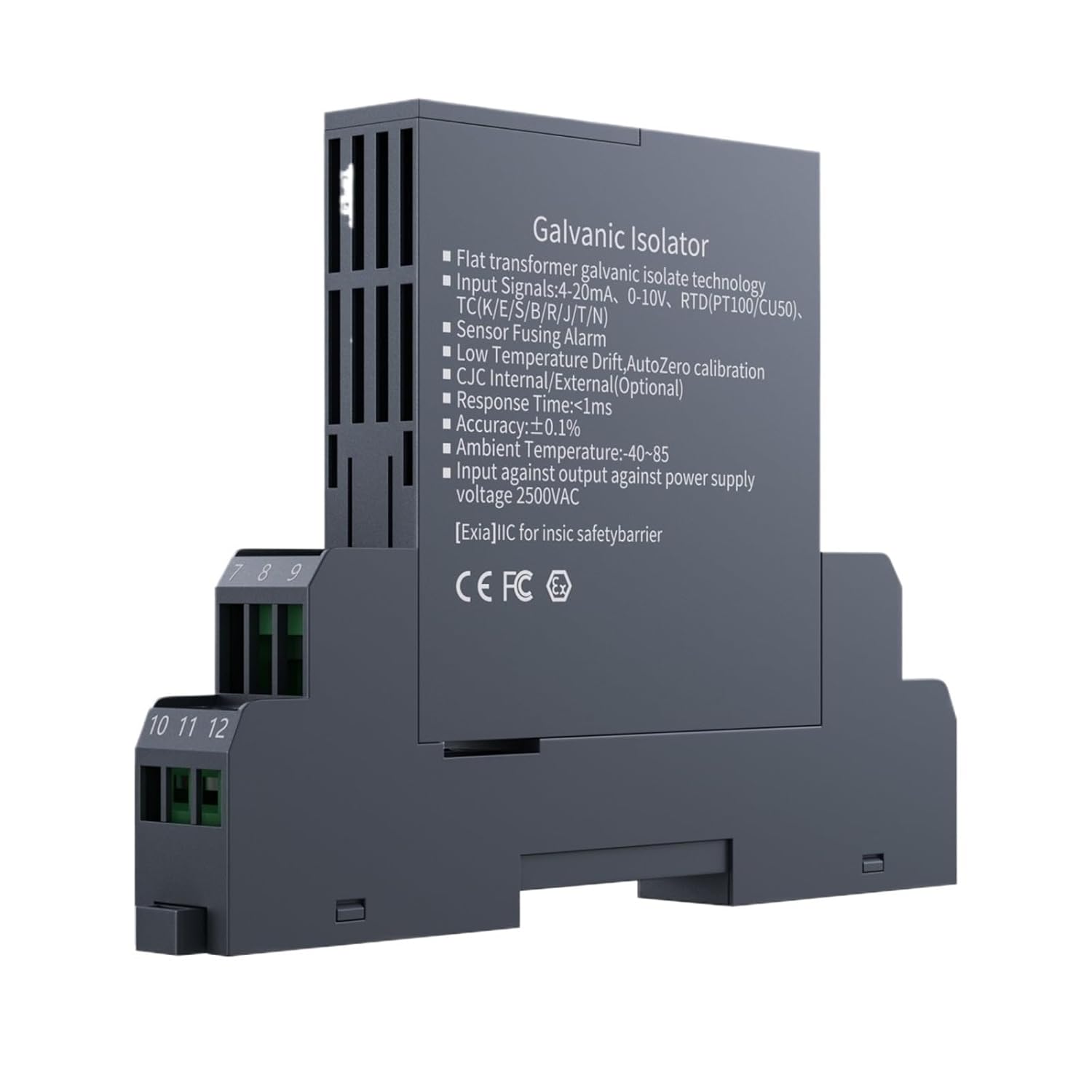 Signal Isolator 4-20mA to 0-10V 0-5V 1-5V Analog Converter to DC DC24V(Input 1-5V,Output 0-5V)