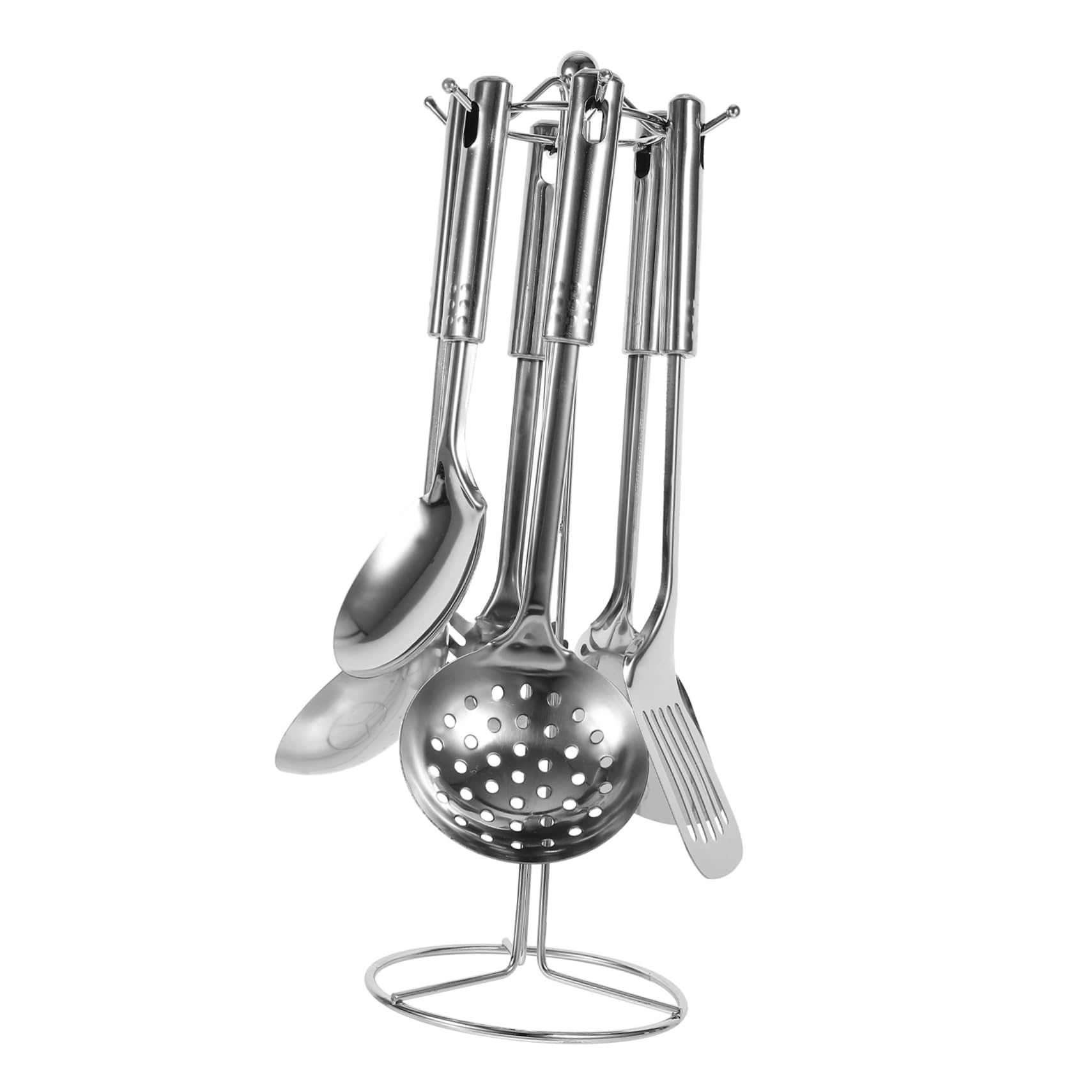 PRETYZOOM 6pièces Ustensiles Cuisine Acier Inoxydable avec Support de Rangement pour Maison