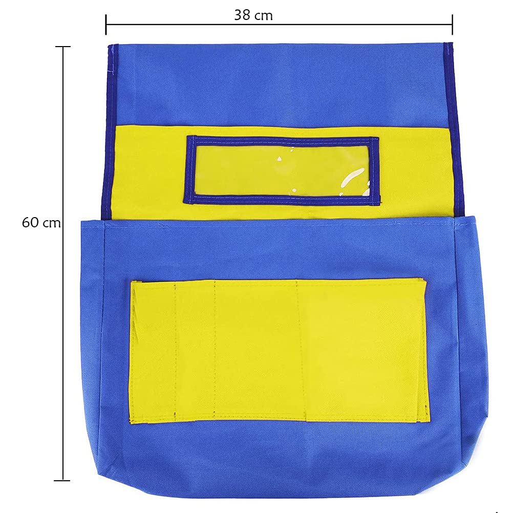 24 Tasche Portaoggetti Per Sedie Scolastiche 50x43 Cm Con Portanome E Etichette Incluse - Pratiche E Colorate Per La Classe