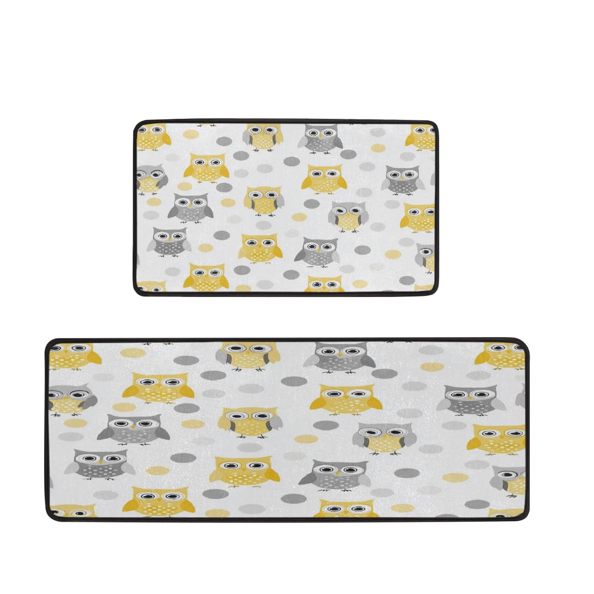 Tapetes de cocina de 17 x 29 pulgadas Mexpekil amarillos y grises, 2 piezas