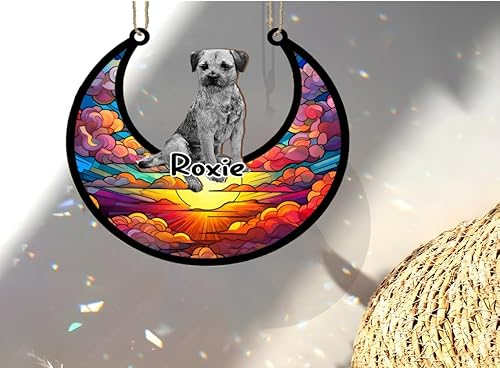 Vista 366 de LOVELYPOD Adorno de Navidad personalizado de perro pastor alemán, atrapasoles conmemorativo, adorno de Navidad de pastor alemán con nombre, pérdida