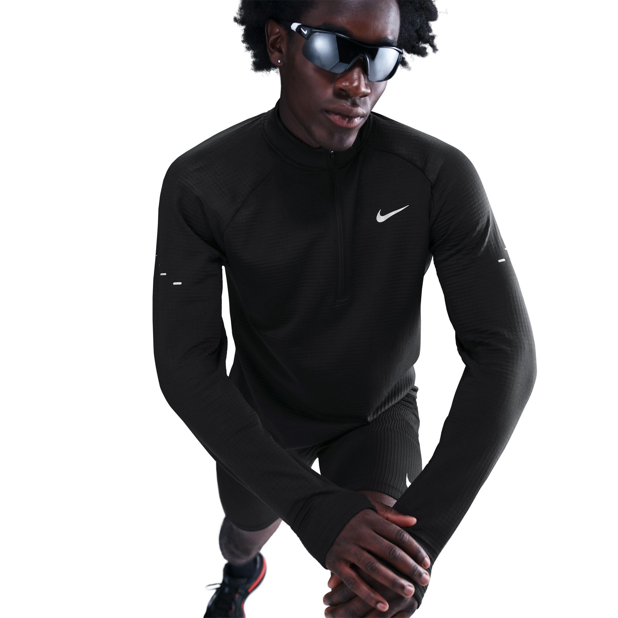 NIKE Górna część biegowa Mężczyźni Nike Stride Winterfestes Therma-fit Repel Laufoberteil Mit Halbreißverschluss Für Herren