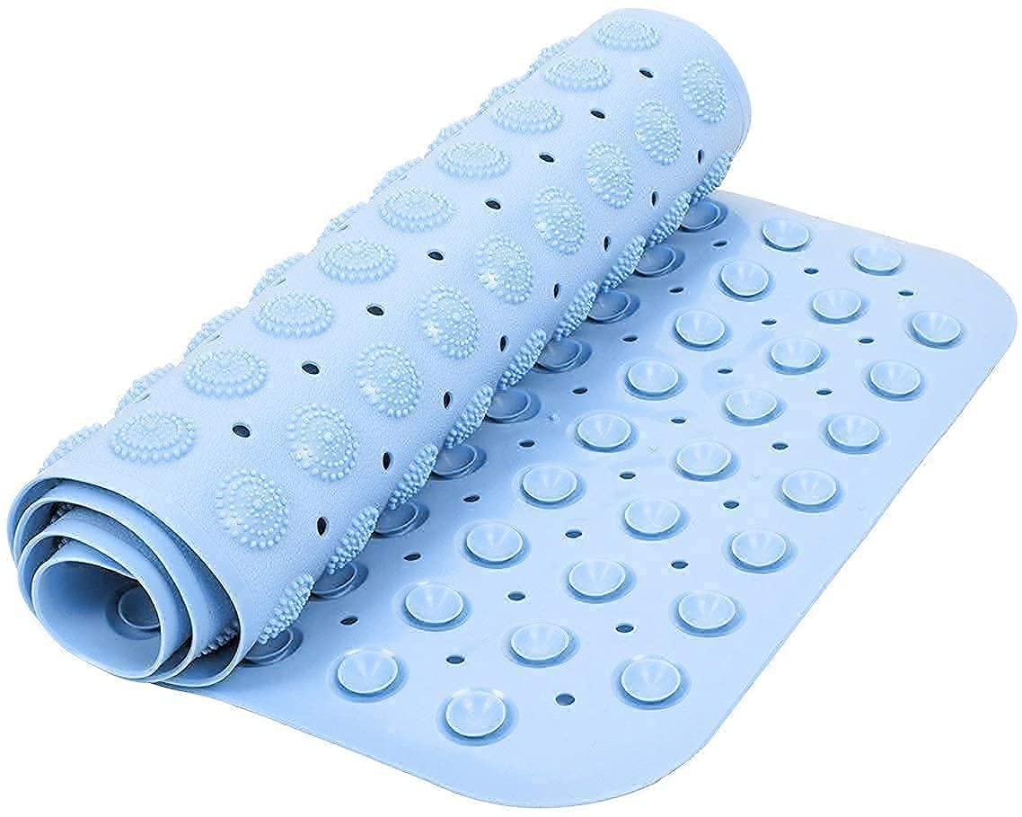Bathroom mat Anti Skid Rectangle Blue (70 X 35) Silicone
