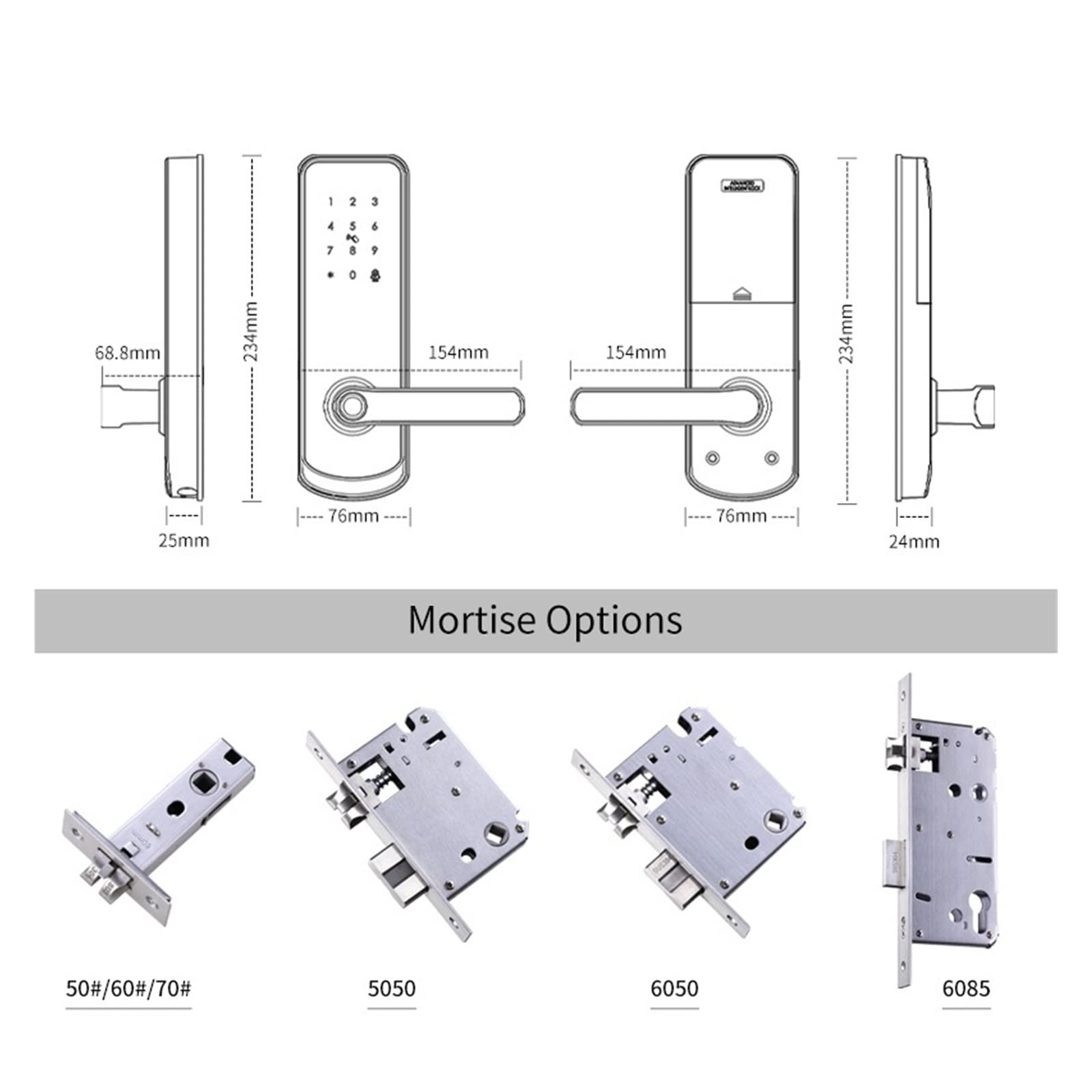Tuya Blocco biometrico delle impronte digitali, wifi Fechadura Eletronica Digital Cerradura Inteligente Smart Home Door Lock (Colore : 6050180) wisdom