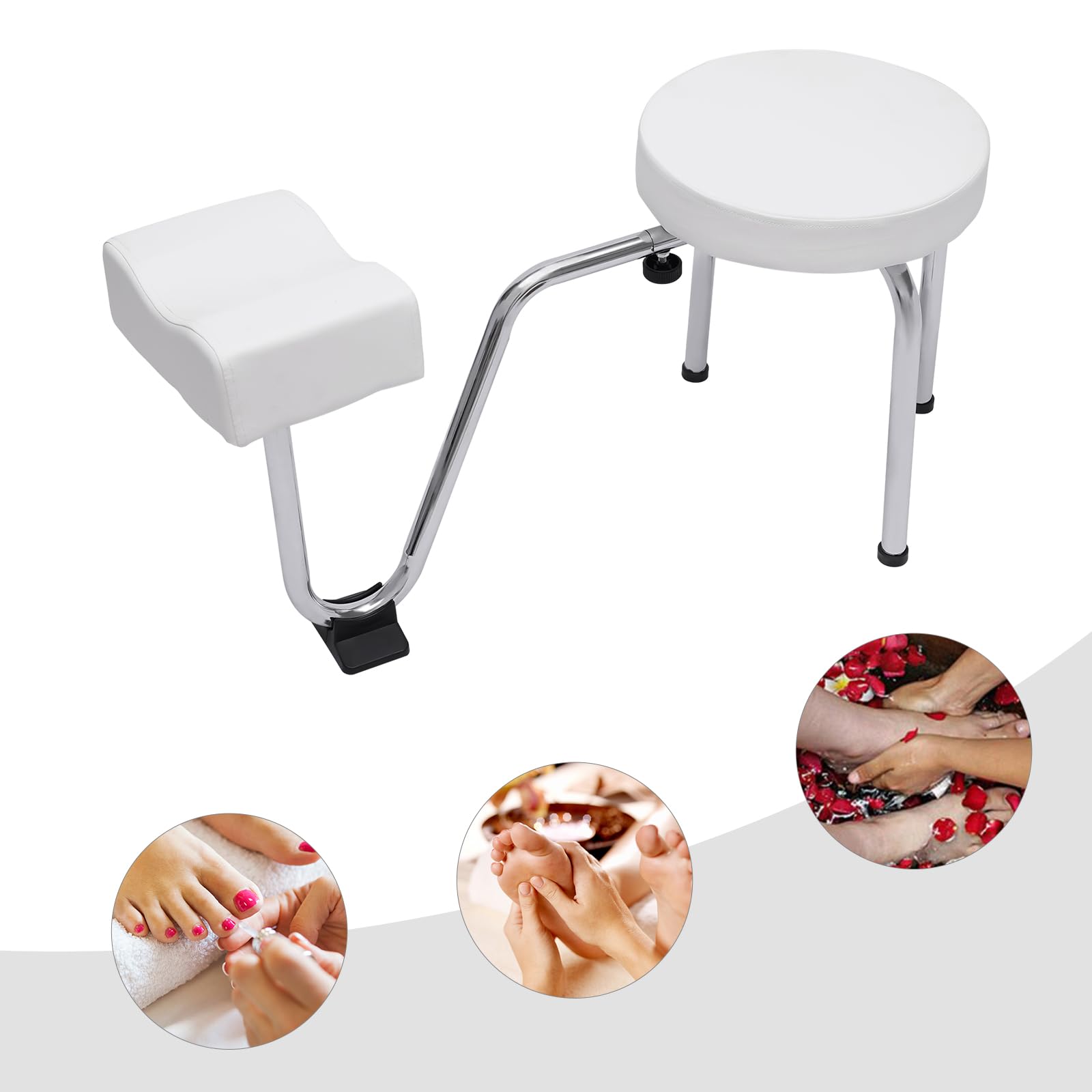 Poggiapiedi per pedicure, 2 in 1, poggiapiedi per tatuaggi, poggiapiedi regolabili, poggiapiedi in PVC, pedicure, supporto per salone di unghie, spa, salone di bellezza, attrezzature da