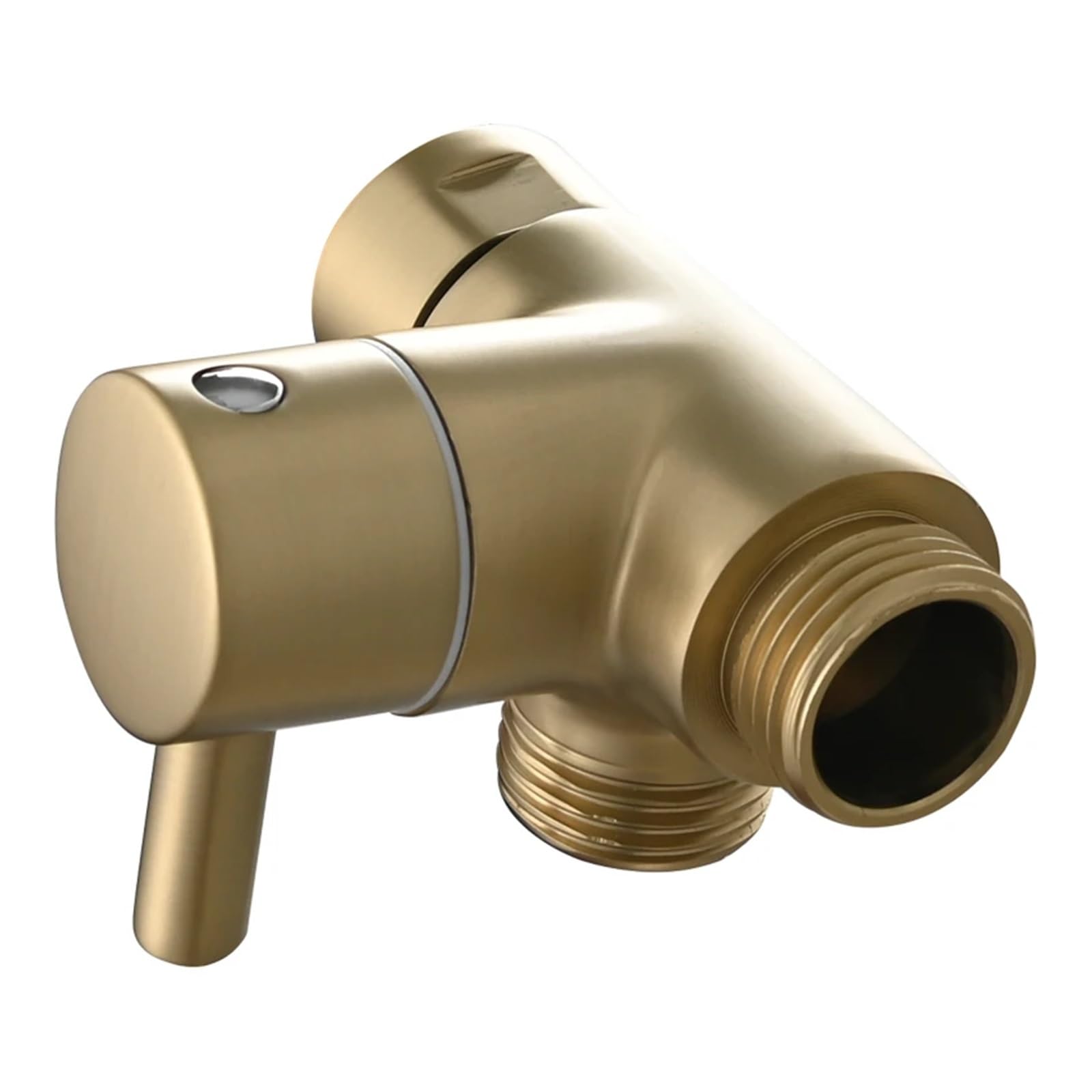 Itrhjtgp Brushed Gold Hose Splitter Brass Shower Arm Adapter G1/2’Diverter Valve For Handheld Head And Fixed For Bathroom(Brushed Gold)