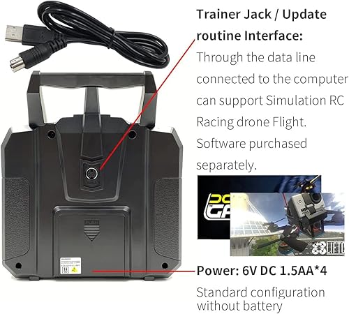 Miniatura 3 de FS-i6X 10 canales RC Transmisor y receptor FS-iA10B 2.4GHz Fly AFHDS2A Sky Radio Control System para FPV Drone Quadrotor, ala fija, coche RC y barco