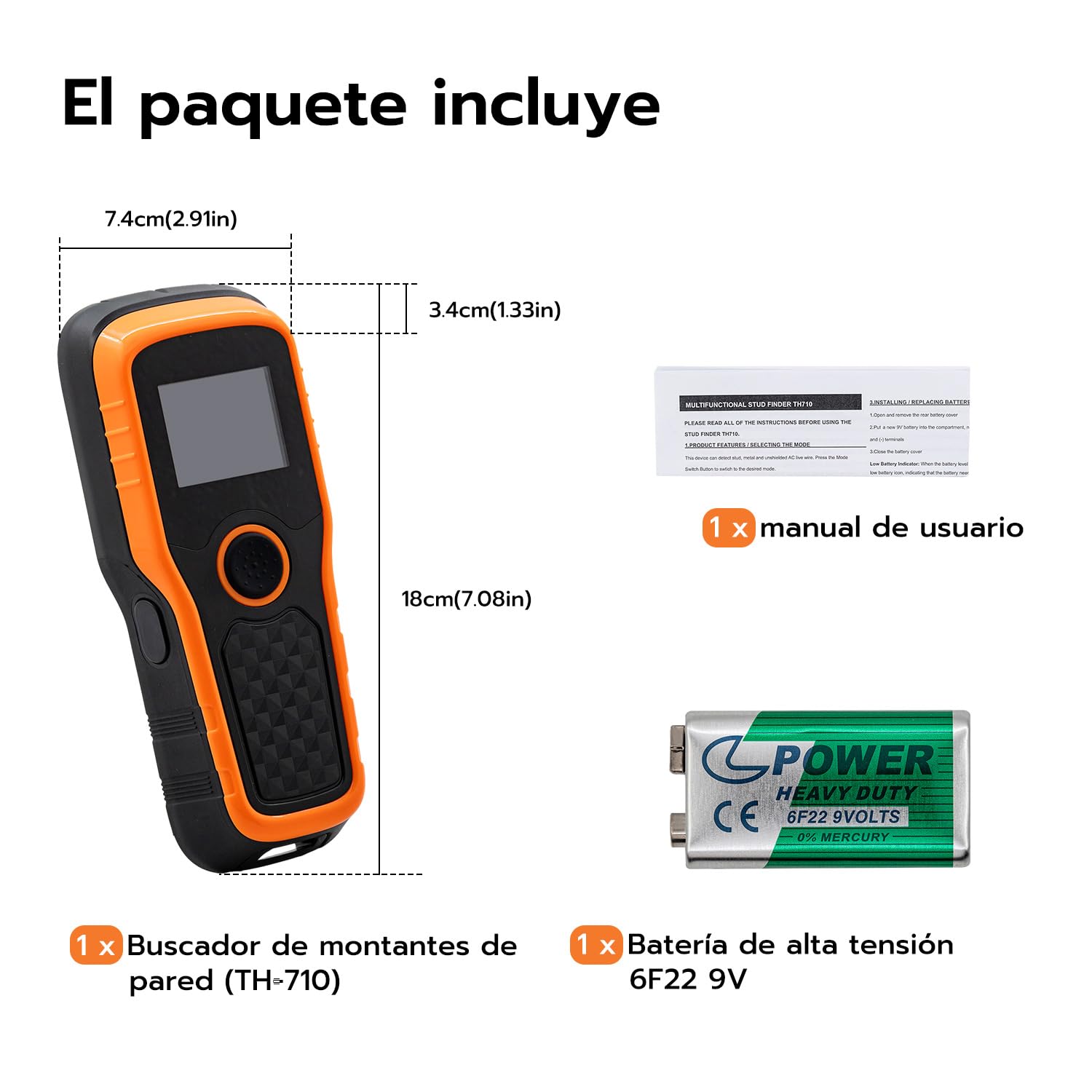 Mcbazel Detector de Pared 5 en 1, Detector de Pared Multifuncional con Pantalla LCD y Advertencia de Sonido, Escáner de Pared para Madera, Metal y Líneas Eléctricas