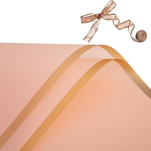 eageus 20 hojas de papel de regalo floral, papel de embalaje de ramo de flores impermeable con borde dorado de doble cara, suministros de embalaje
