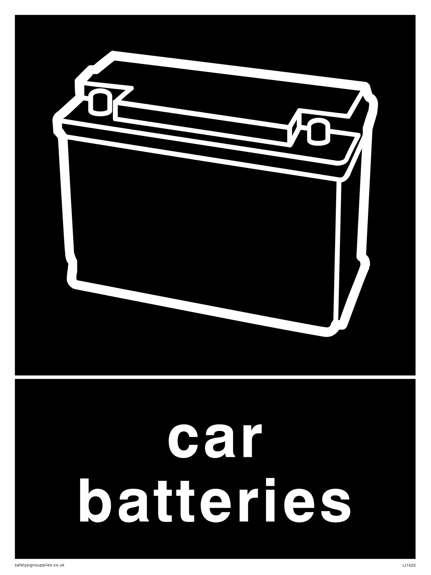 Pack of five - Recycling-car-batteries Sign - 150x200mm - A5P