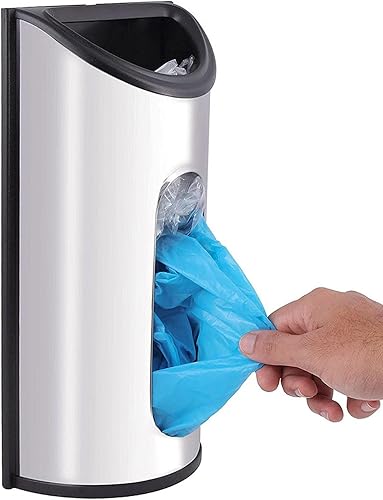 Miniatura 1 de Soporte magnético para bolsa de basura montado en la pared, soporte para bolsa de comestibles, organizador de bolsas de basura de cocina de acero