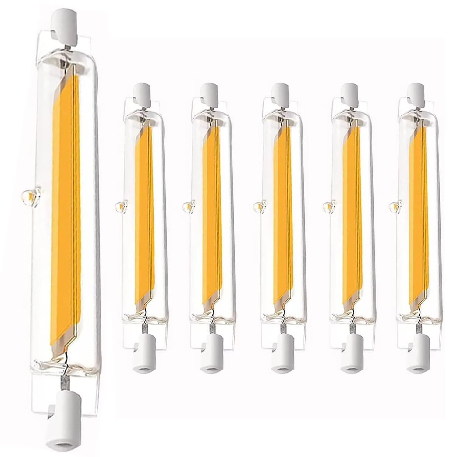 R7S LED 118mm Dimmbar 20w Ersatz für 200W Halogen | 2000LM Warmweiß 3000K, Kein Flackern, 360° Abstrahlwinkel, Led R7s 118mm 20W Energiesparlampe für Strahler Deckenfluter Außenleuchten, 6er Pack