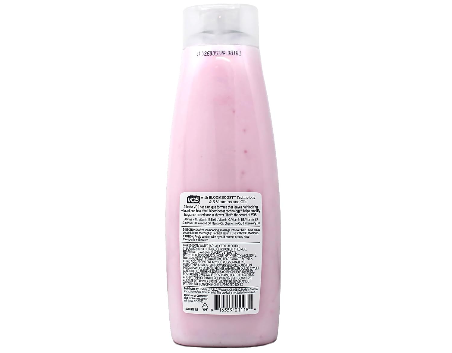 Alberto Vo5 Moisture Milks Strawberries and Cream Moisturizing Conditioner, 12.5 Fluid Ounce - 6 per case.