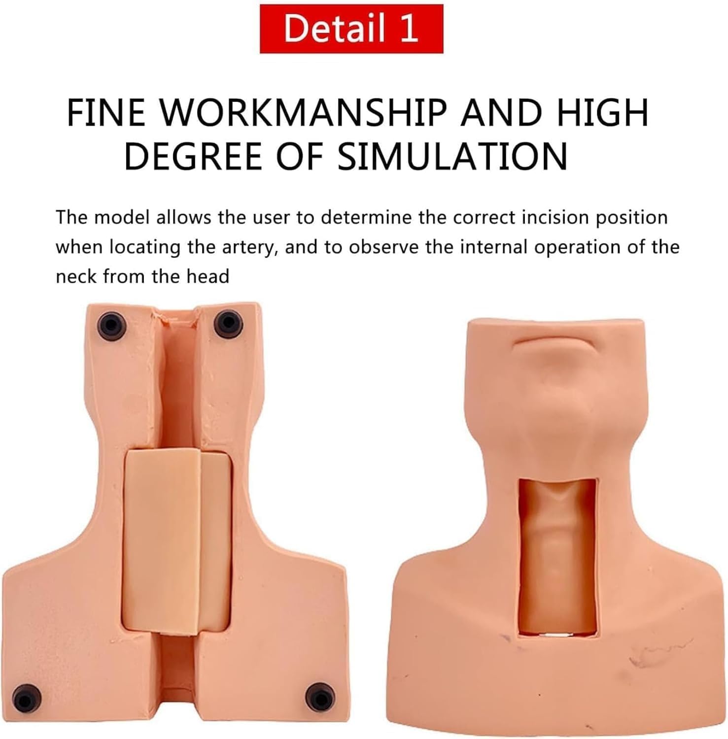 Advanced Tracheostomy Trainer PVC Tracheostomy Simulator for Cricothyrotomy & Tracheotomy Care Training - Medical Teaching Manikin