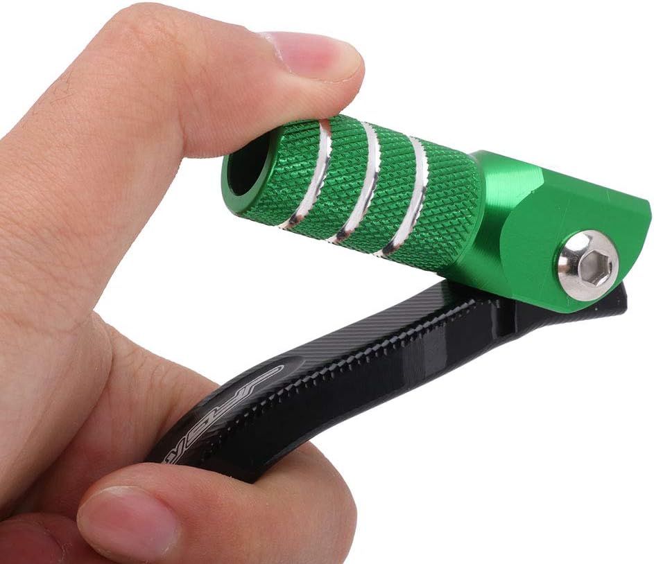 JFG RACING Motorcycle Foot Pegs Footpegs Pedal+Folding Gear Shift Lever Shifter for KX250F 2009-2018 Dirt Bike, Green