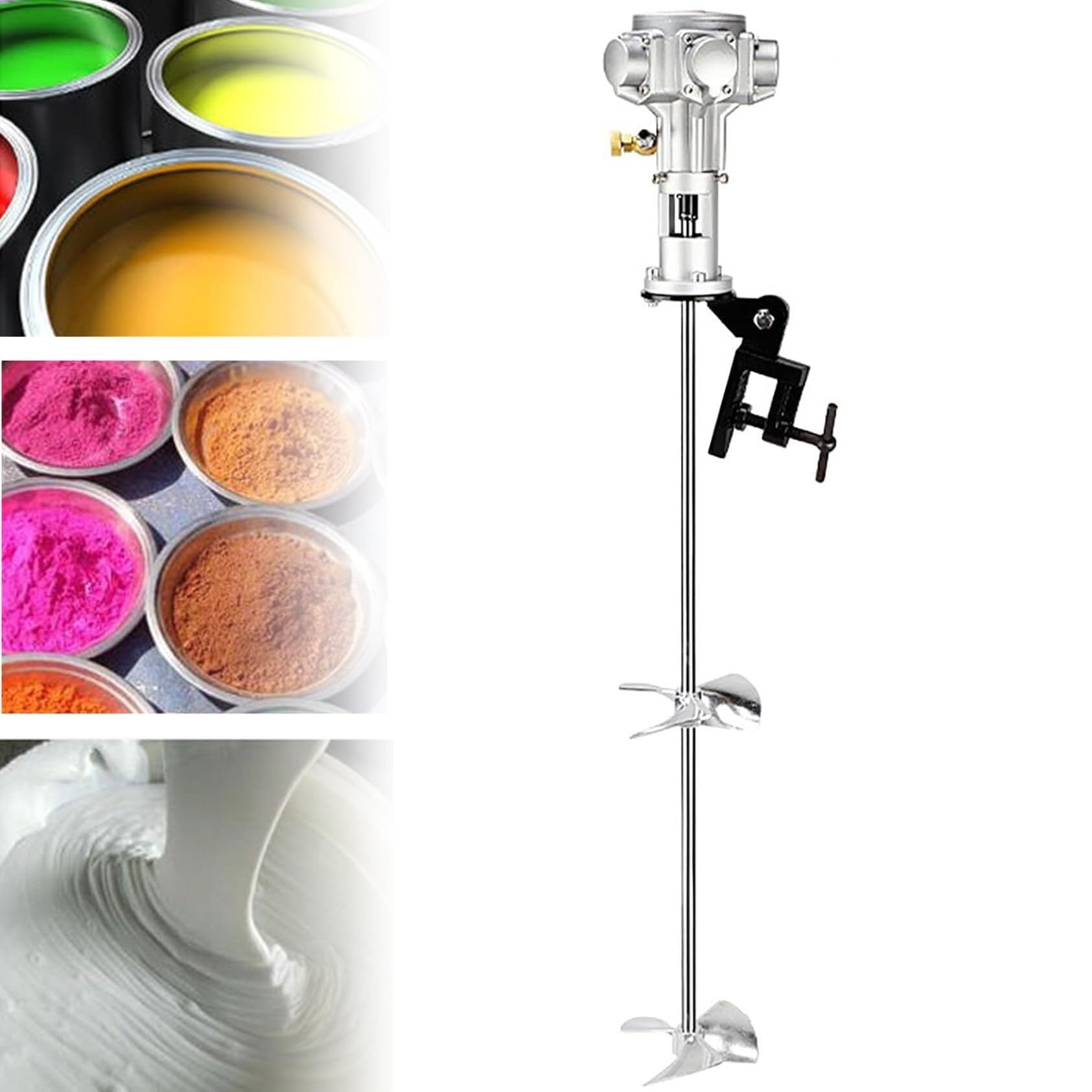 TGBHM Automatic Stirring Machine 55 Gallon Pneumatic Agitator 3/4HP Air Agitator Paint Mix Tool Stainless Steel Tank Barrel Clip Bracket Mixer for Paint Coating,