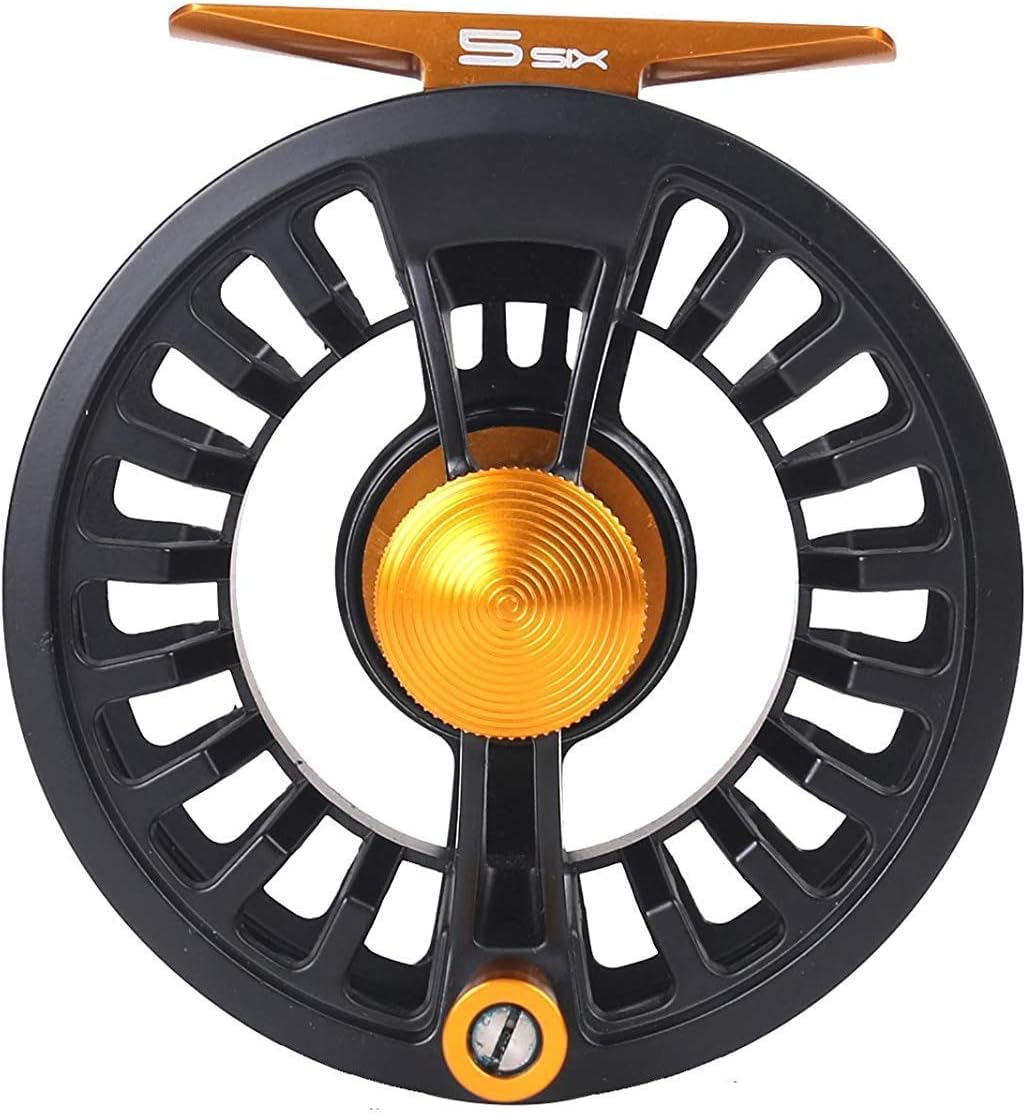 Maxcatch Tail Fly Fishing Reel Waterproof Light Weight Large Arbor Teflon Disc with CNC-machined Aluminum Alloy Body 3/4 5/6 7/8wt (Black Reel Only, 5/6wt)