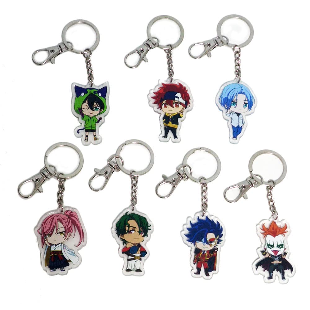 JCvCX 7pcs Skateboy Keychains (transparent)