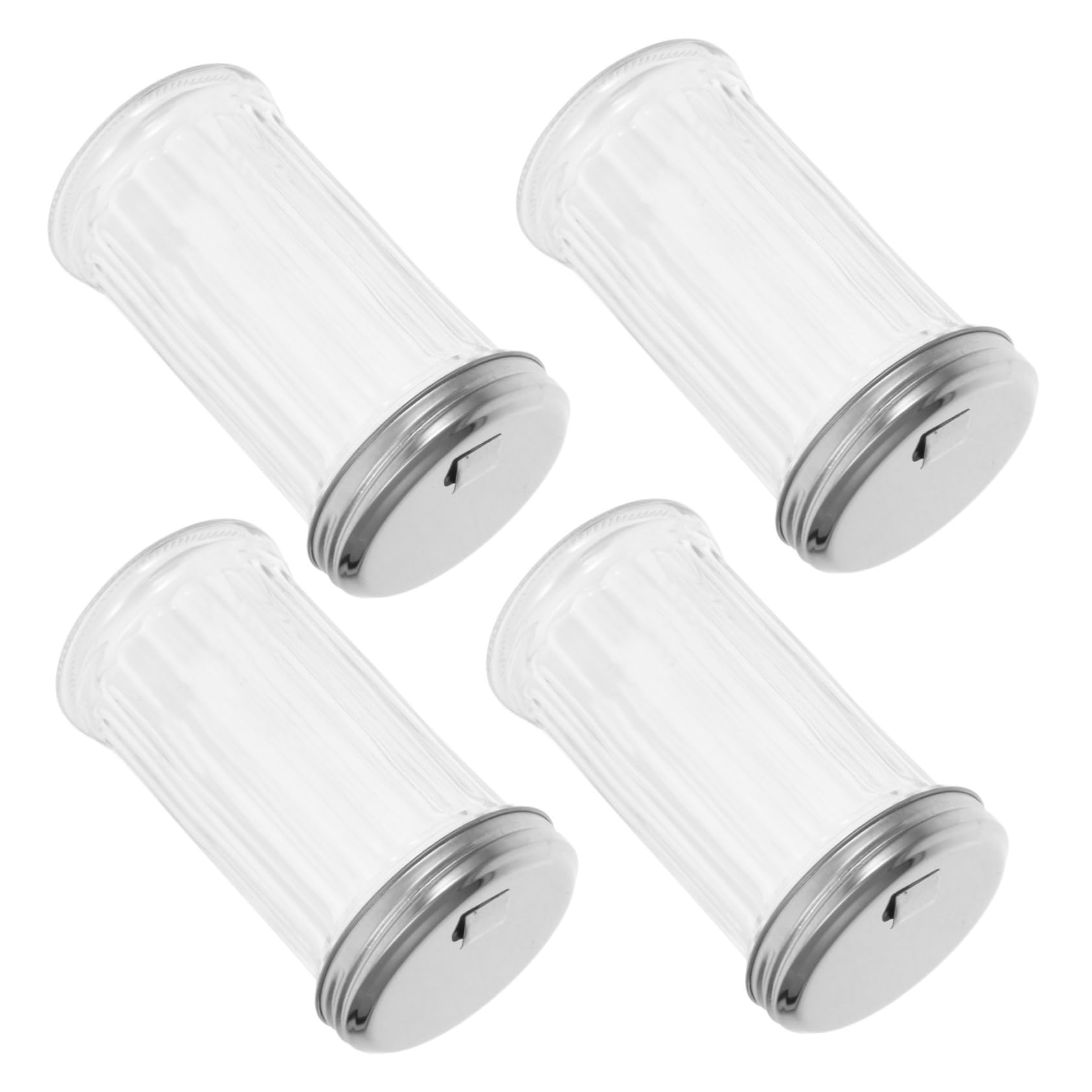 Cabilock 4stücke Teiliger Gewürzstreuer Aus Glas Mit Edelstahldeckel Salz Und Pfefferstreuer Küchenutensilien Für Gewürz Und Pfefferaufbewahrung