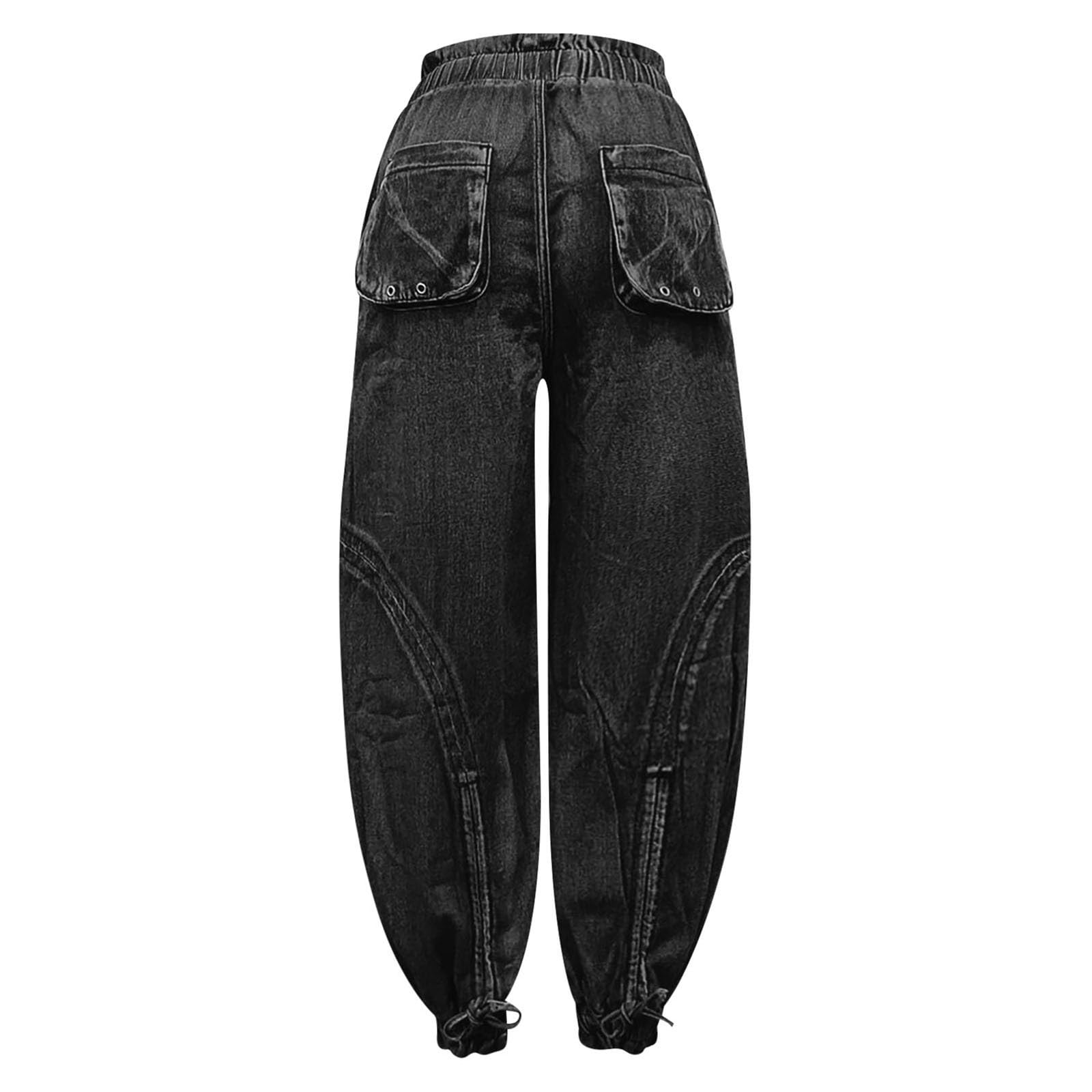 Genérico Vaquero Push Up Mujer Skinny,Pantalones Vaqueros Tobilleros Rectos con Cintura EláStica Y CordóN Ajustable CóModos Y Holgados