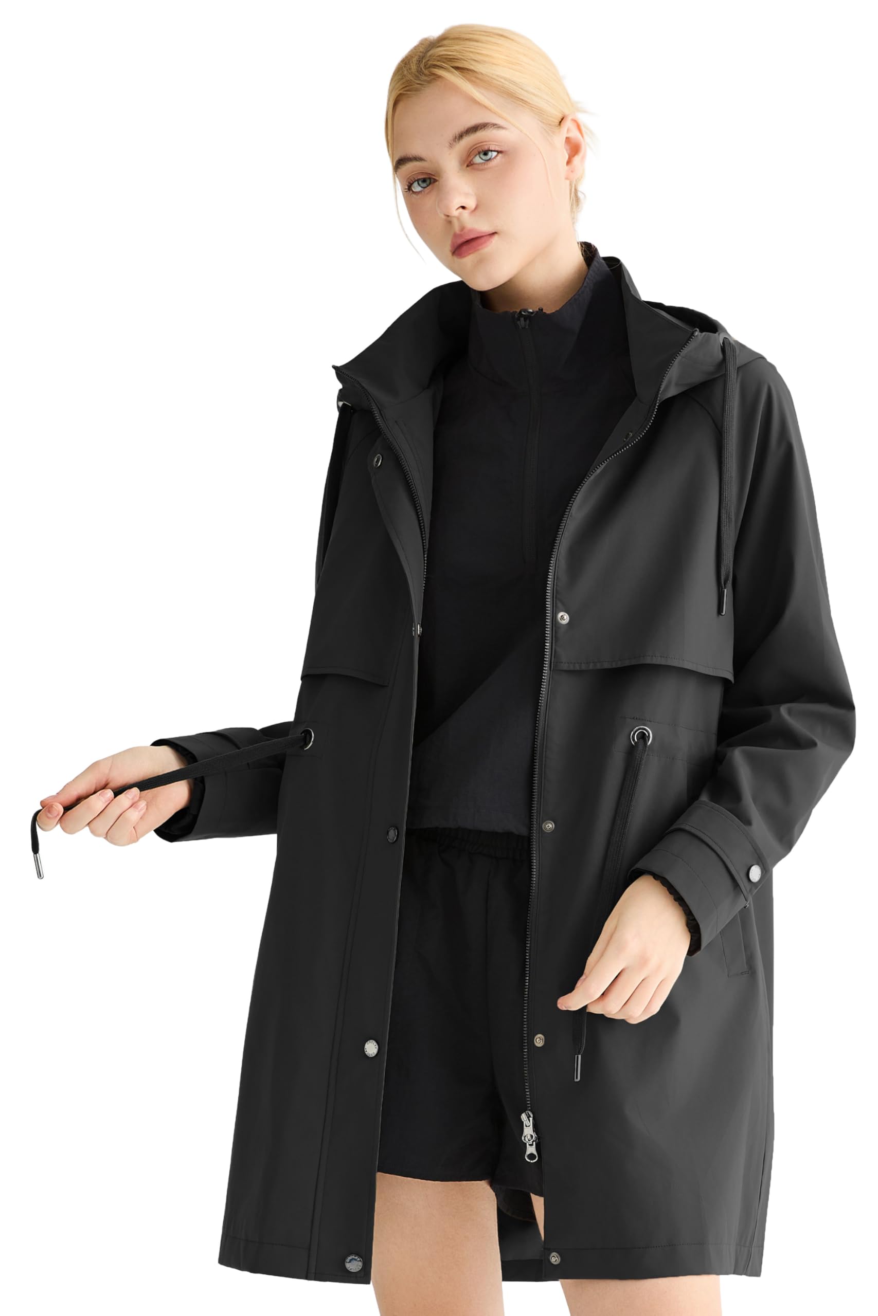 Orolay Women's Waterproof Hooded Rain Jacket