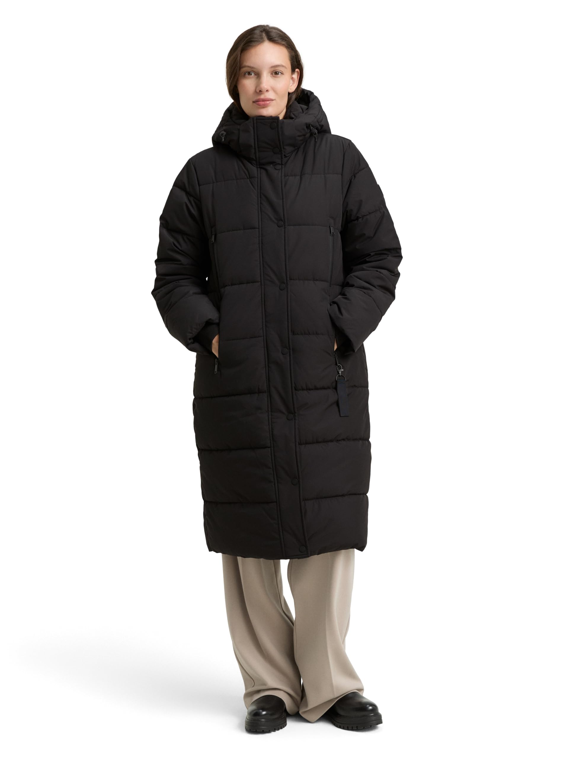 TOM TAILOR Damen 1047532 Puffer-Mantel mit abnehmbarer Kapuze