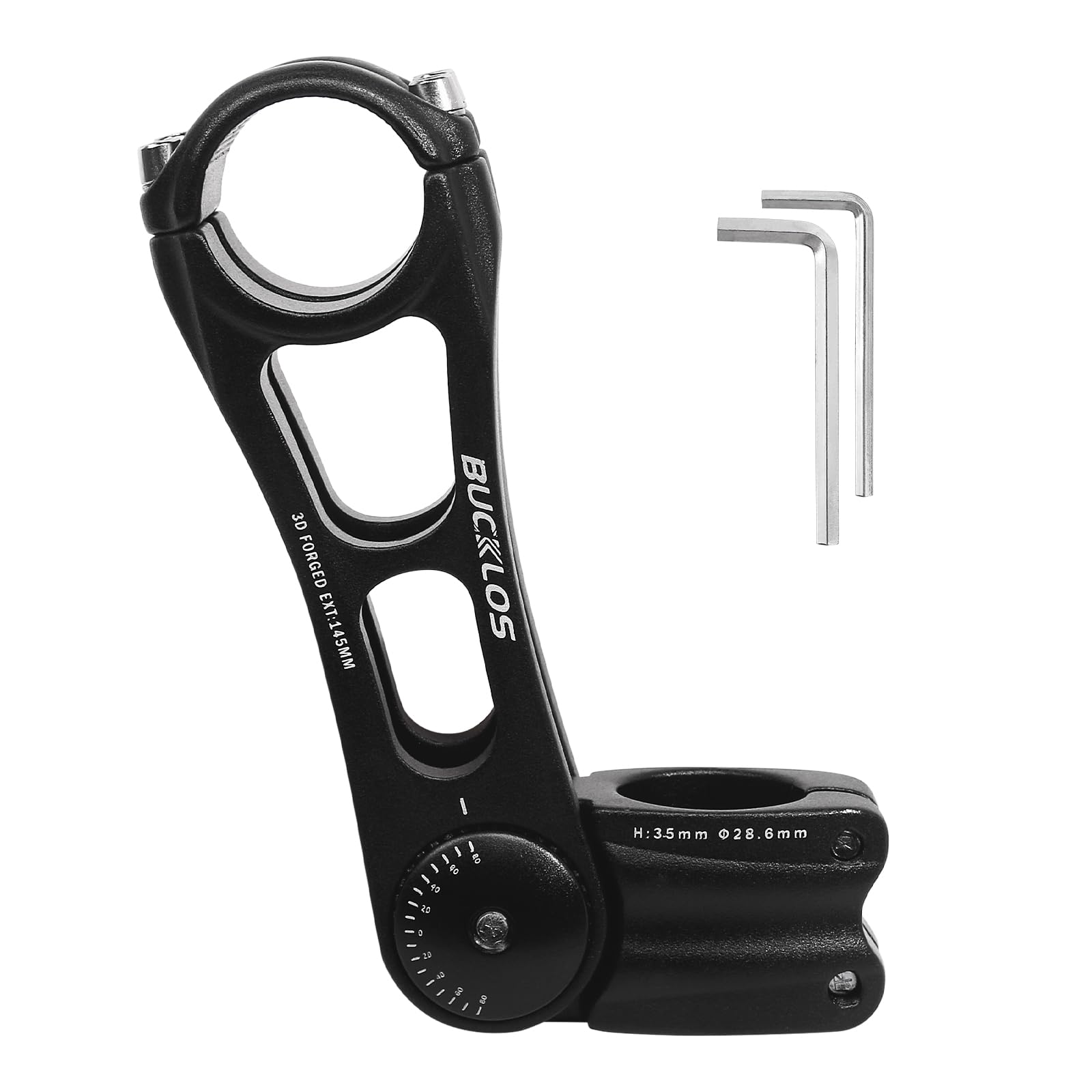 AEYINO 31.8 Bike Stem 145mm 80 Degree Adjustable MTB Stem Handlebar Rise Extender for Mountain Bike,Road Bicycle,MTB