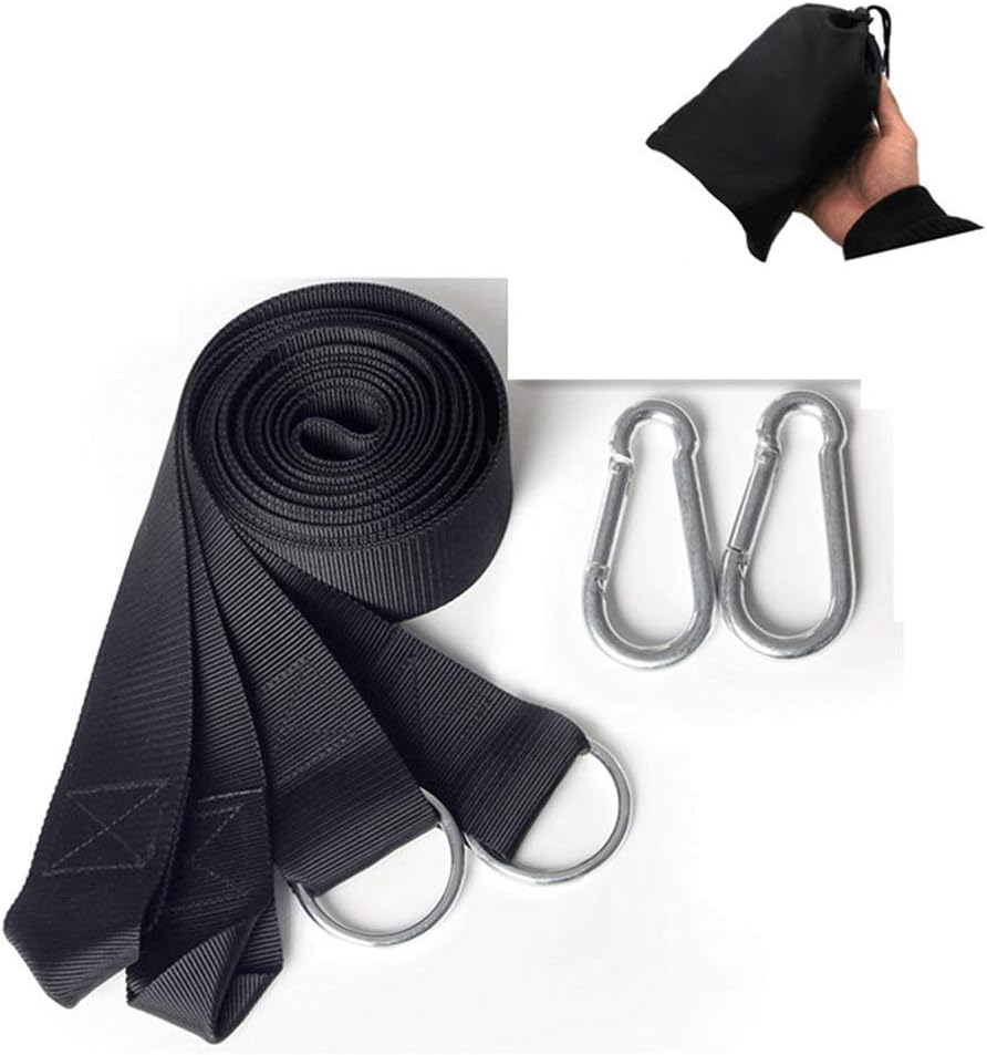 Recreation Essential Can Hold 200kg Outdoor Camping Hiking Hammock Hanging Belt Hammock Strap Rope with Metal Buckle Load Bind Rope Gifts for Hikers