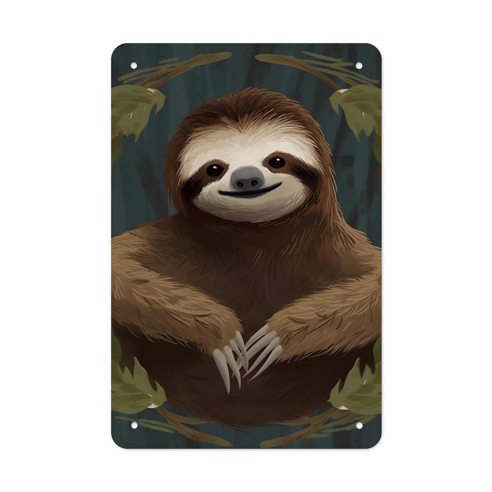 QMNLKH Sloth Plaques for Wall Decor, Personalized Metal Tin Sign for Home, Multifunctional Poster for Office, Fashion Painting for Hallway, Wall Art Pictures, 7.9x11.8Inch