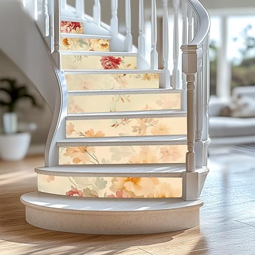 Miniatura 20 de PLIGREAT 15 tiras de calcomanías de Navidad para escaleras, despegar y pegar pájaros, árbol de Navidad, calcomanías para escalones de 7.1 x 39 Rojo,