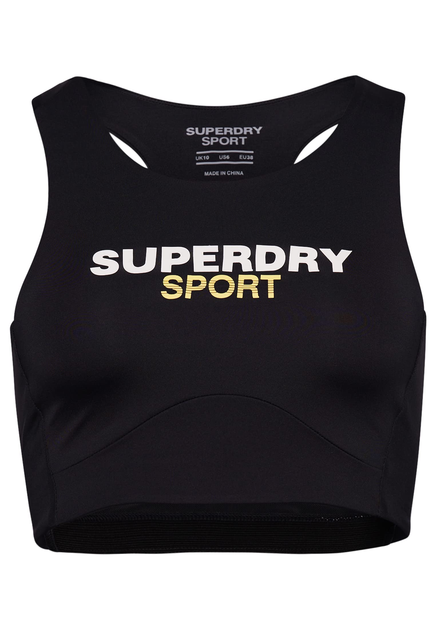 SUPERDRY Core Active Bra Donna WS311591A – Reggiseno Sportivo Bianco, Traspirante, In Poliestere Riciclato